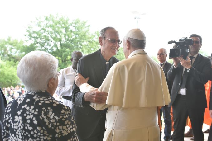 Photo Mario Bodega with the Pope